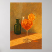 Affiche aquarelle Spritz à l'heure dorée (Devant)