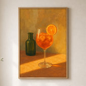 Affiche aquarelle Spritz à l'heure dorée