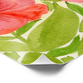 Affiche Ara Macao et Hibiscus Rose (Coin)