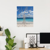AFFICHE ARBRE ADN ou Arbre de Vie sur la plage (Bureau à domicile)