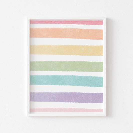Affiche arc-en-ciel aux lignes pastel