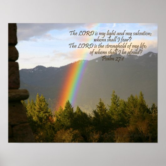 Affiche arc-en-ciel avec la Bible chrétienne Verse (Devant)