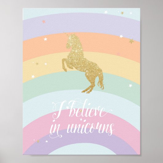 AFFICHE ARC-EN-CIEL LICORNE MAGIQUE (Devant)