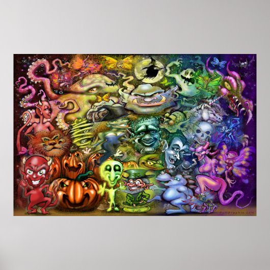 Affiche Arc-en-ciel Magique de Créatures (Devant)