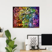 Affiche Arc-en-ciel Magique de Créatures (Bureau à domicile)