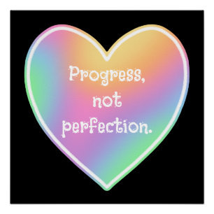 Affiche arc-en-ciel Progresser et non la perfectio