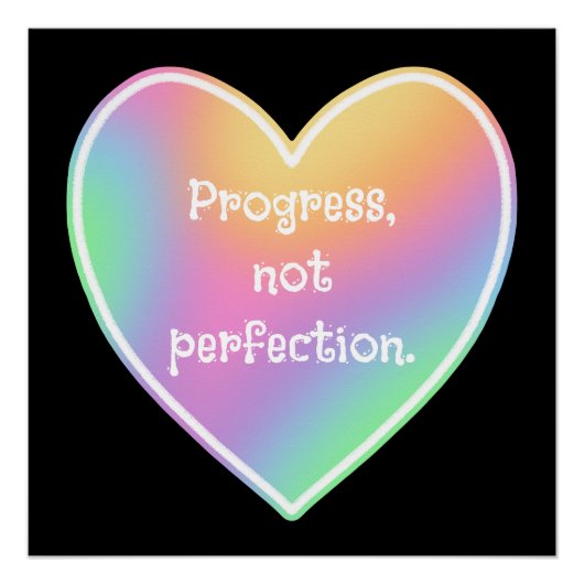 Affiche arc-en-ciel Progresser et non la perfectio (Devant)