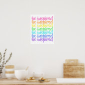 Affiche arc-en-ciel "Soyez Inspiré" (Cuisine)