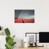 Affiche arc-en-ciel, tulipes et moulin à vent (Bureau à domicile)