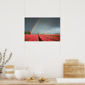Affiche arc-en-ciel, tulipes et moulin à vent (Cuisine)