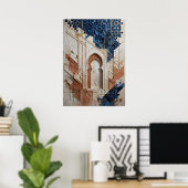 Affiche Architecture Marocaine Bleu et Ocre (Bureau à domicile)