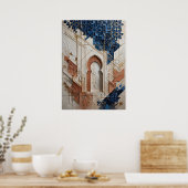 Affiche Architecture Marocaine Bleu et Ocre (Cuisine)