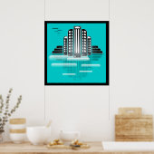 affiche art déco cityscape (Cuisine)