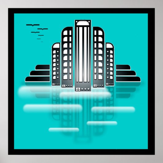 affiche art déco cityscape (Devant)