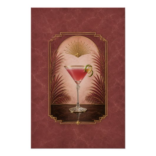 Affiche Art Déco Cosmopolite | Décoration de Bar (Devant)