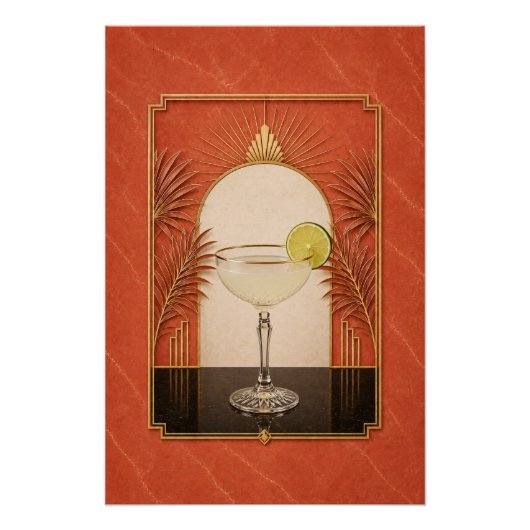 Affiche Art Déco Daiquiri | Décoration de bar (Devant)