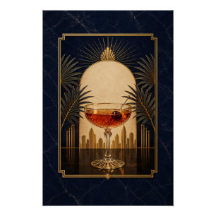 Affiche Art Déco de Manhattan Gatsby parlant imp