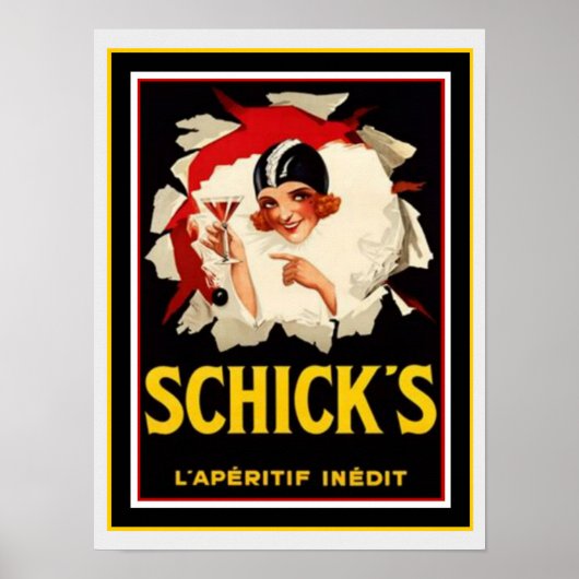 Affiche Art déco de Schick 12 x 16 (Devant)