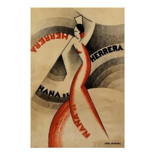 Affiche art déco d'une danseuse de flamenco
