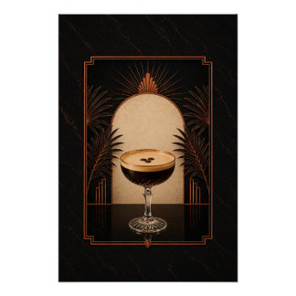 Affiche Art Déco Espresso Martini | Café imprimabl