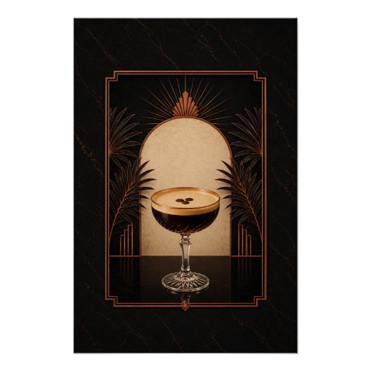 Affiche Art Déco Espresso Martini | Café imprimabl (Devant)