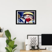 Affiche Art Déco Femme Cœur (Bureau à domicile)