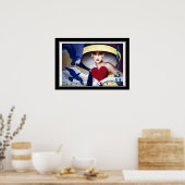 Affiche Art Déco Femme Cœur (Cuisine)