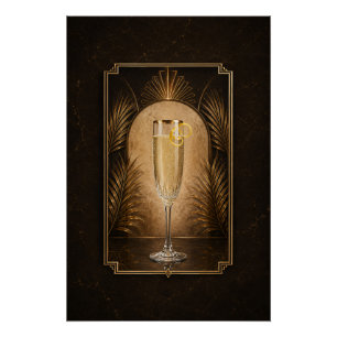 Affiche Art Déco French 75 Décoration de bar