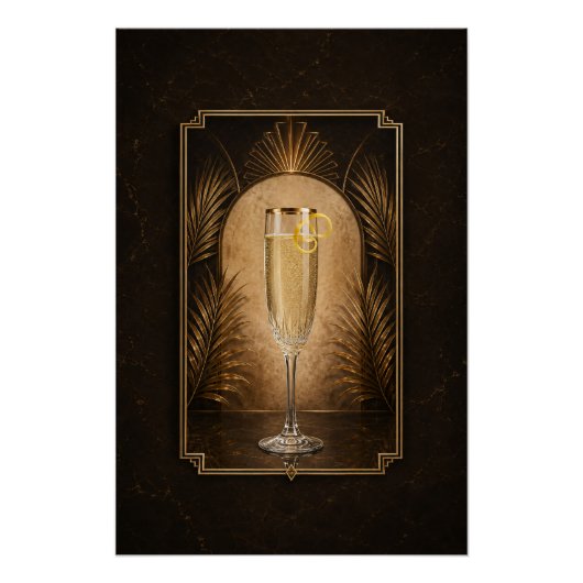 Affiche Art Déco French 75 | Décoration de bar (Devant)