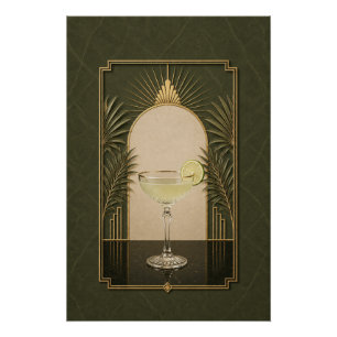 Affiche Art Déco Gimlet Décoration de bar