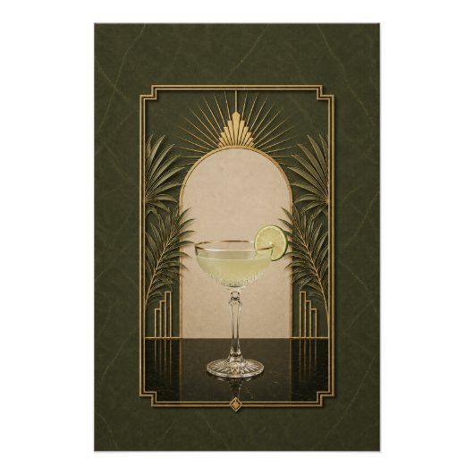 Affiche Art Déco Gimlet | Décoration de bar (Devant)