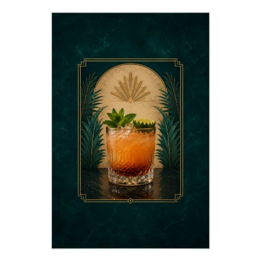 Affiche Art Déco Mai Tai | Art de bar (Devant)
