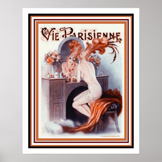 Affiche Art Déco parisienne "Showgirl" 16 x 20 (Devant)