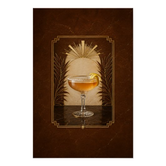 Affiche Art Déco Sidecar | Décoration de bar (Devant)