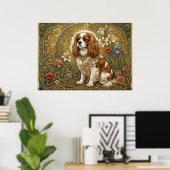 Affiche Art Nouveau Cavalier King Charles Spaniel  (Bureau à domicile)
