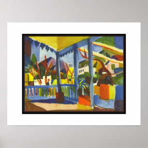 Affiche Art Vintage August Macke Terrasse