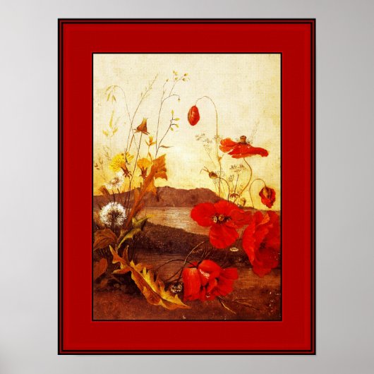 Affiche Artistes célèbres 'Poppies' huile sur toil (Devant)