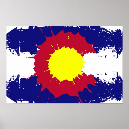 Affiche artistique du drapeau du Colorado (Devant)