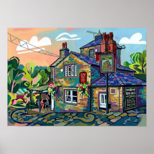 Affiche artistique du Puzzle Hall Inn, Sowerby Bri