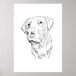 Affiche artistique Labrador Retriever, impression 