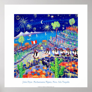 Affiche artistique : Pachamama Pipers, Pérou. Isla