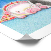 Affiche artistique pour enfants de cochons miniatu (Coin)