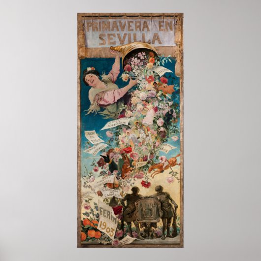 Affiche artistique vintage "Primavera en Sevilla" (Devant)