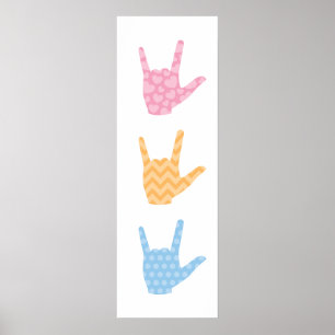 Affiche ASL « Je t'aime » en langue des signes 30