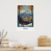 Affiche Aspen Impression Ski 1 (Cuisine)