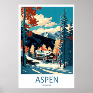 Affiche Aspen Vintage Voyage Ski Parc National