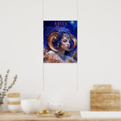Affiche astrologique féminine Aries (Cuisine)