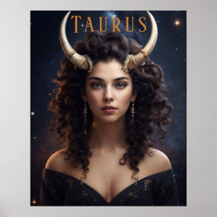 Affiche astrologique féminine de Taurus