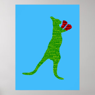 Affiche australienne de boxe en lang Kangaroo
