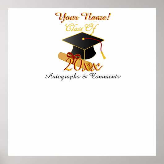 Affiche auto-graphique personnalisée de n'importe  (Devant)